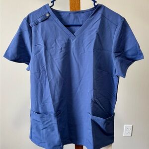 Halara Women's XL Three Pocket Blue Scrub Top Medical Professional NWT